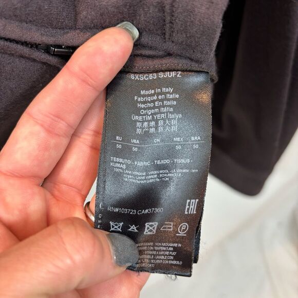 Men’s Giorgio Armani Virgin Wool Brown Lightweight Full Zip Collared Jacket XL - Picture 8 of 11